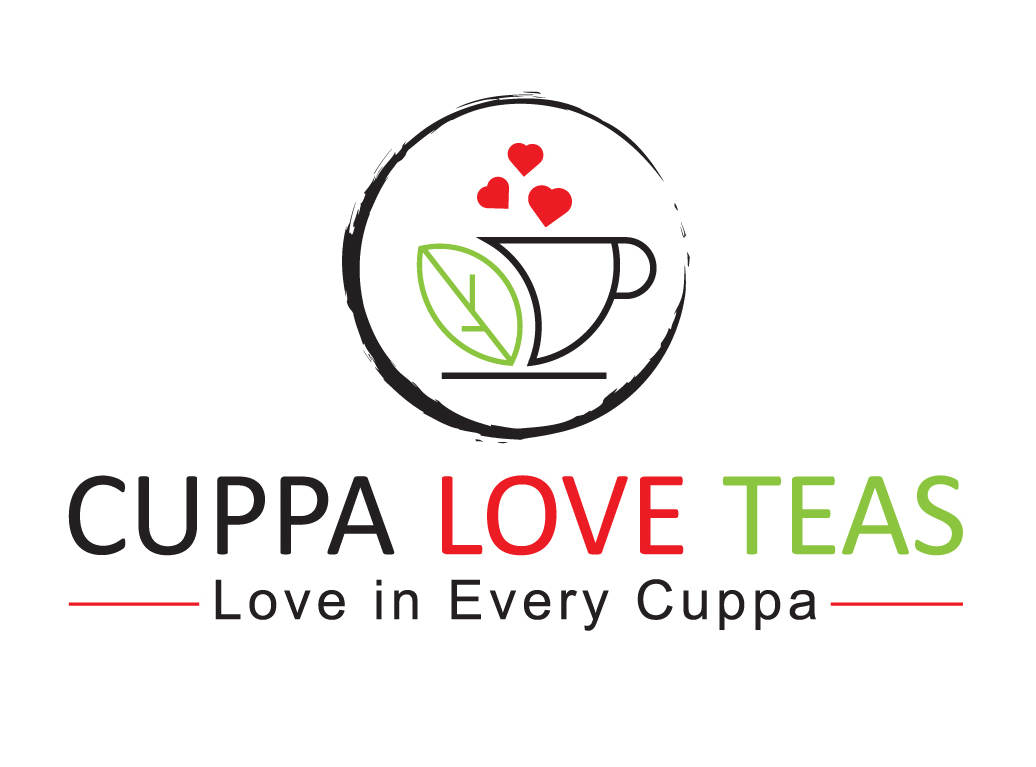 Colorful Cuppa Love Teas logo with white background